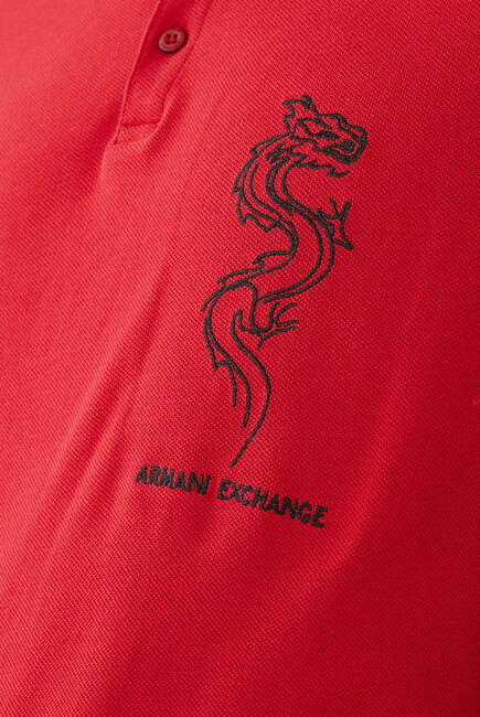 Dragon Embroidery Cotton Piqué Polo Shirt